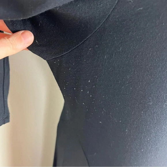 Eileen Fisher Long Sleeve Jersey MIDI Shift Dress in Black Size Medium - Picture 7 of 9